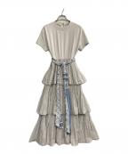 HER LIP TOハーリップトゥ）の古着「Garden Party Ruffled Midi Dress」｜ベージュ