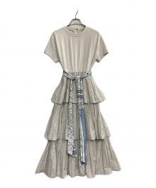 HER LIP TO（ハーリップトゥ）の古着「Garden Party Ruffled Midi Dress」｜ベージュ