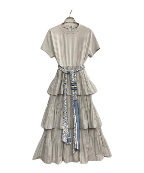 HER LIP TO（ハーリップトゥ）Her lip to (ハーリップトゥ) Garden Party Ruffled Midi Dress ベージュ サイズ:Mの古着・服飾アイテム