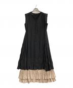 HER LIP TOハーリップトゥ）の古着「Two-Tone Midsummer Dress」｜ベージュ×ブラック