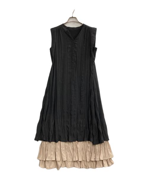 HER LIP TO（ハーリップトゥ）Her lip to (ハーリップトゥ) Two-Tone Midsummer Dress ベージュ×ブラック サイズ:Mの古着・服飾アイテム
