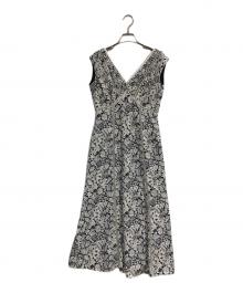 HER LIP TO（ハーリップトゥ）の古着「Lace Trimmed Floral Dress」｜ブラック×ホワイト