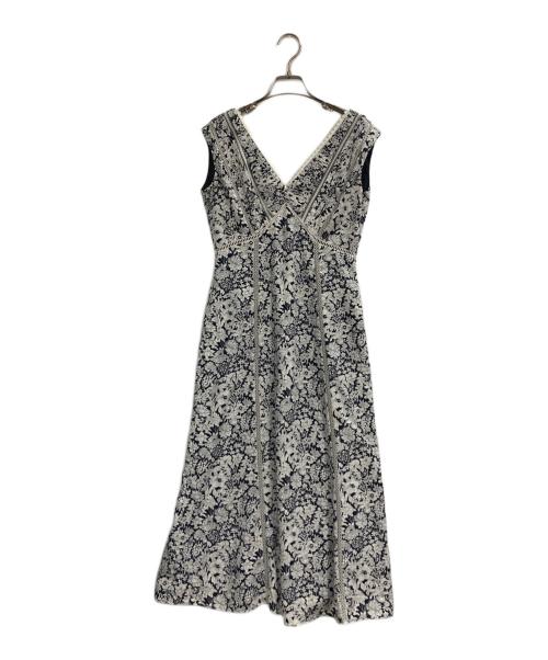 HER LIP TO（ハーリップトゥ）Her lip to (ハーリップトゥ) Lace Trimmed Floral Dress ブラック×ホワイト サイズ:Mの古着・服飾アイテム