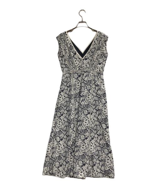 HER LIP TO（ハーリップトゥ）Her lip to (ハーリップトゥ) Lace Trimmed Floral Dress ブラック×ホワイト サイズ:Mの古着・服飾アイテム