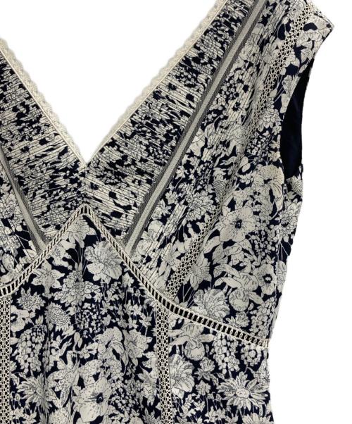 HER LIP TO（ハーリップトゥ）Her lip to (ハーリップトゥ) Lace Trimmed Floral Dress ブラック×ホワイト サイズ:Mの古着・服飾アイテム