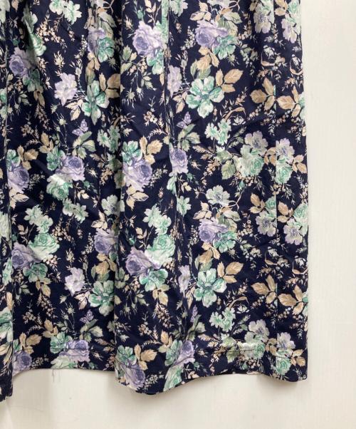LAURA ASHLEY（ローラ アシュレイ）LAURA ASHLEY (ローラ アシュレイ) 半袖花柄ワンピース ネイビー サイズ:11の古着・服飾アイテム