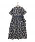 LAURA ASHLEY (ローラ アシュレイ) 半袖花柄ワンピース ネイビー サイズ:11：5000円