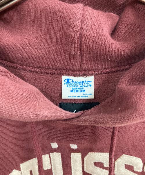 stussy（ステューシー）stussy (ステューシー) Champion (チャンピオン) アーチロゴパーカー レッド サイズ:Mの古着・服飾アイテム