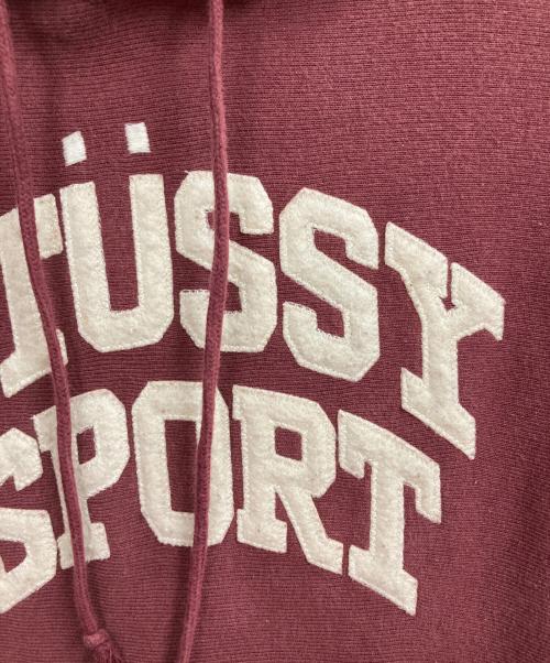 stussy（ステューシー）stussy (ステューシー) Champion (チャンピオン) アーチロゴパーカー レッド サイズ:Mの古着・服飾アイテム