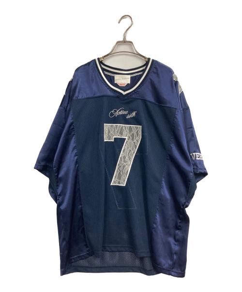 2000 archives（2000 アーカイブ）2000 archives (2000 アーカイブ) Football T-Shirt ネイビー サイズ:表記無し（実寸サイズをご確認ください）の古着・服飾アイテム