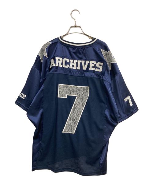 2000 archives（2000 アーカイブ）2000 archives (2000 アーカイブ) Football T-Shirt ネイビー サイズ:表記無し（実寸サイズをご確認ください）の古着・服飾アイテム