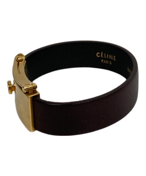 CELINE（セリーヌ）CELINE (セリーヌ) レザーバングル ブラウン サイズ:Mの古着・服飾アイテム