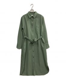 SOEJU（ソージュ）の古着「ソフトオックシャツワンピース」｜グリーン