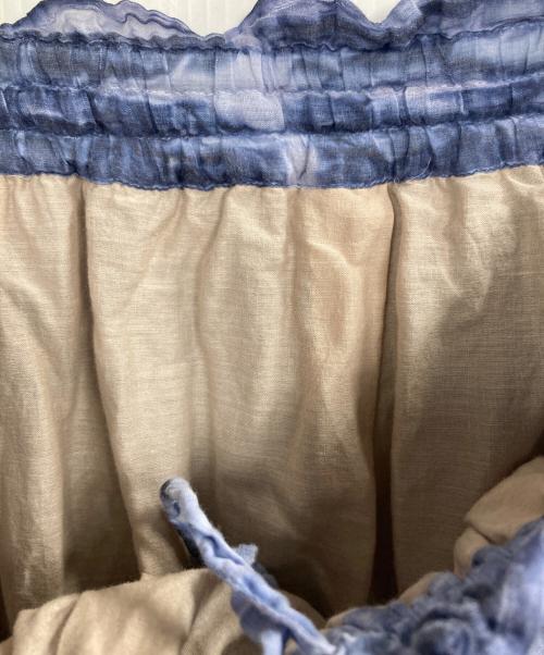 ADIEU TRISTESSE LOISIR（アデュートリステス ロワズィール）ADIEU TRISTESSE LOISIR (アデュートリステス ロワズィール) インドピグメントダイイージーギャザースカート スカイブルー サイズ:Freeの古着・服飾アイテム