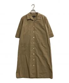 A.P.C.（アーペーセー）の古着「オープンカラーシャツワンピース」｜ベージュ