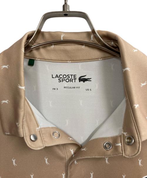 LACOSTE SPORT（ラコステスポーツ）LACOSTE SPORT (ラコステスポーツ) ミニマム総柄プリントゴルフポロシャツ ブラウン サイズ:Sの古着・服飾アイテム