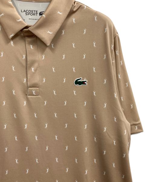 LACOSTE SPORT（ラコステスポーツ）LACOSTE SPORT (ラコステスポーツ) ミニマム総柄プリントゴルフポロシャツ ブラウン サイズ:Sの古着・服飾アイテム