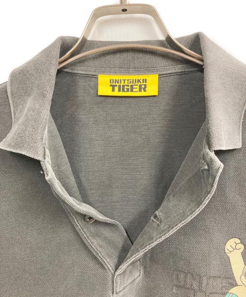 Onitsuka Tiger（オニツカタイガー）Onitsuka Tiger (オニツカタイガー) WASHED POLO SHIRT グレー サイズ:Sの古着・服飾アイテム