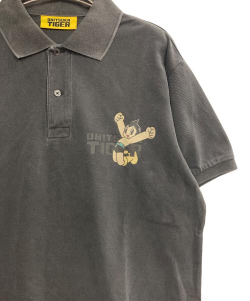 Onitsuka Tiger（オニツカタイガー）Onitsuka Tiger (オニツカタイガー) WASHED POLO SHIRT グレー サイズ:Sの古着・服飾アイテム