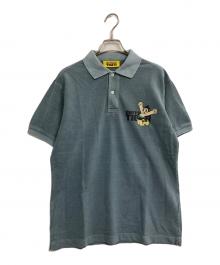 Onitsuka Tiger（オニツカタイガー）の古着「WASHED POLO SHIRT」｜ブルー
