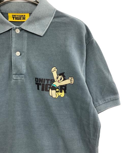 Onitsuka Tiger（オニツカタイガー）Onitsuka Tiger (オニツカタイガー) WASHED POLO SHIRT ブルー サイズ:Sの古着・服飾アイテム