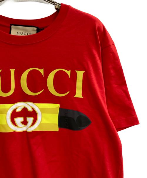 GUCCI（グッチ）GUCCI (グッチ) リップスティックTシャツ レッド サイズ:XXSの古着・服飾アイテム