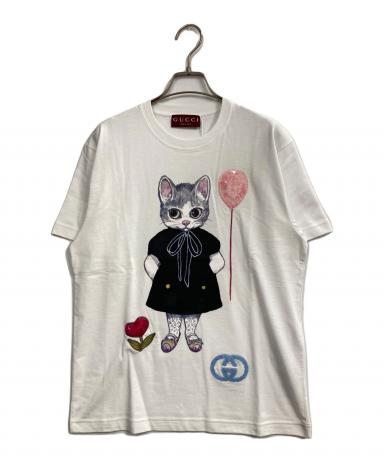 み*こ様 GUCCI× コラボＴシャツ XXS 中古・古着通販】GUCCI (グッチ) コットンジャージーTシャツ ホワイト
