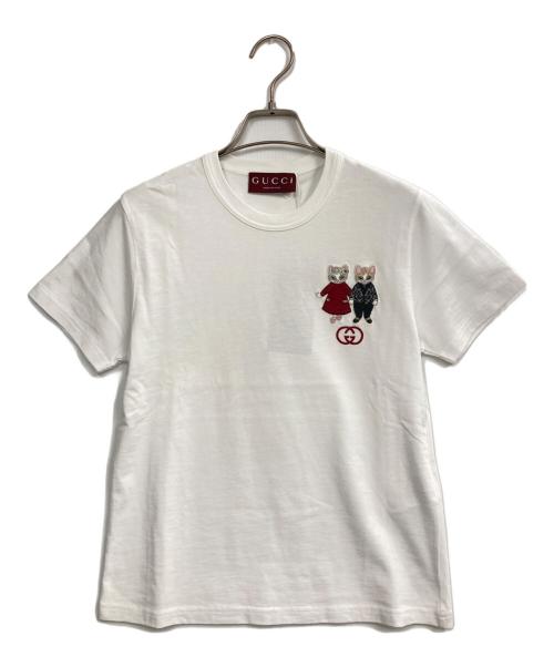 GUCCI（グッチ）GUCCI (グッチ) 刺繍Tシャツ ホワイト サイズ:S 未使用品の古着・服飾アイテム