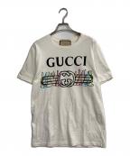 GUCCIグッチ）の古着「Logo Bunny Print Cotton Jersey T-Shirt」｜ホワイト