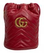 GUCCIグッチ）の古着「ミニバケットショルダーバッグ」｜ハイビスカスレッド