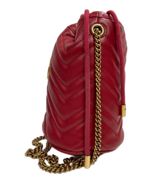 GUCCI（グッチ）GUCCI (グッチ) ミニバケットショルダーバッグ ハイビスカスレッドの古着・服飾アイテム