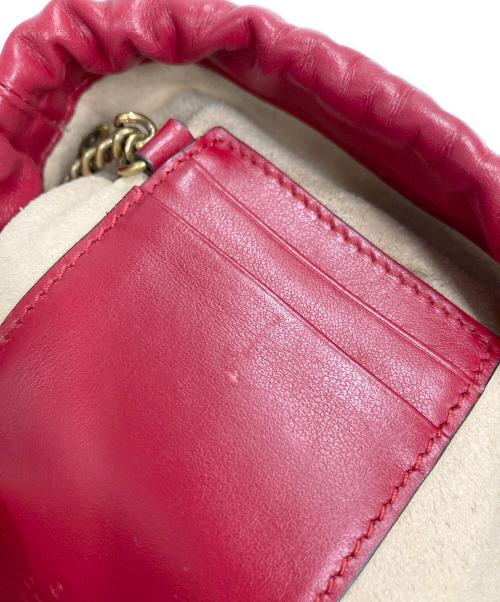 GUCCI（グッチ）GUCCI (グッチ) ミニバケットショルダーバッグ ハイビスカスレッドの古着・服飾アイテム
