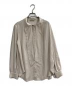 theory luxeセオリーリュクス）の古着「HEAVY.PEARL  ボウタイブラウス」｜アイボリー