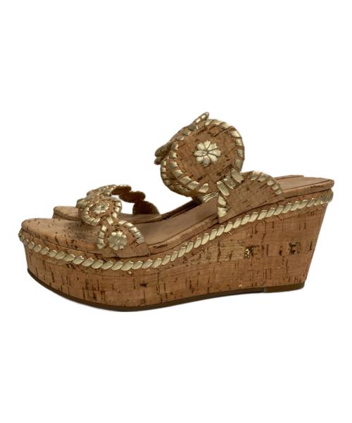 Jack Rogers（ジャックロジャース）Jack Rogers (ジャックロジャース) JACK ROGERS LAUREN MID WEDGE ベージュ サイズ:7Mの古着・服飾アイテム