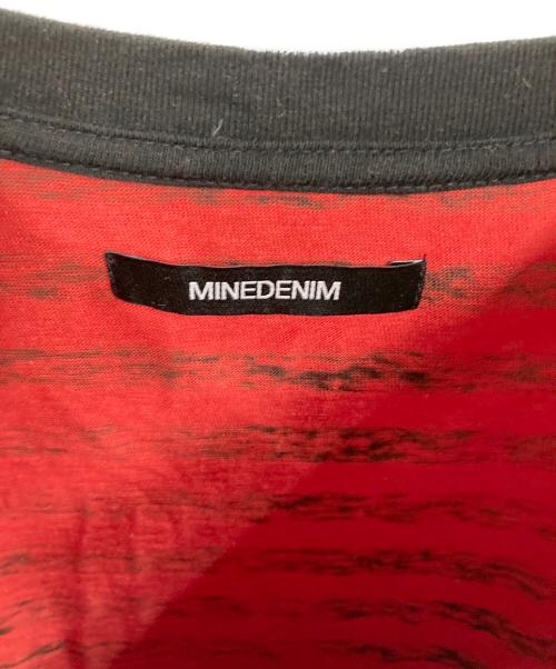 MINEDENIM（マインデニム）MINEDENIM (マインデニム) Hazy Border L/S T-SHRT レッド サイズ:XLの古着・服飾アイテム