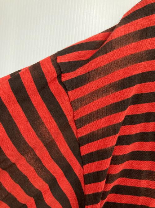 MINEDENIM（マインデニム）MINEDENIM (マインデニム) Hazy Border L/S T-SHRT レッド サイズ:XLの古着・服飾アイテム