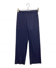 PLEATS PLEASE（プリーツプリーズ）の古着「プリーツパンツ」｜ブルー
