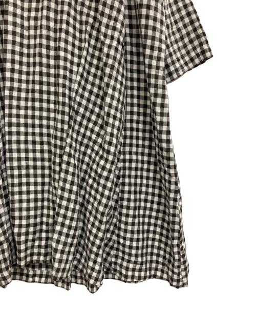 Veritecoeur（ヴェリテクール）Veritecoeur (ヴェリテクール) チェックリネンワンピース ホワイト×スミクロ サイズ:Fの古着・服飾アイテム