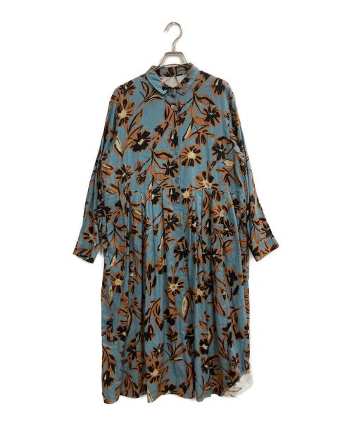 PICKUP（ピックアップ）PICKUP (ピックアップ) 花柄ワンピース ブルー サイズ:Mの古着・服飾アイテム