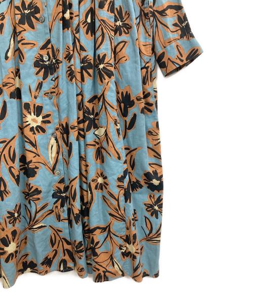 PICKUP（ピックアップ）PICKUP (ピックアップ) 花柄ワンピース ブルー サイズ:Mの古着・服飾アイテム