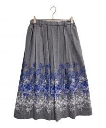 castle combe garden（カッススルクームガーデン）の古着「刺繍スカート」｜ブルー