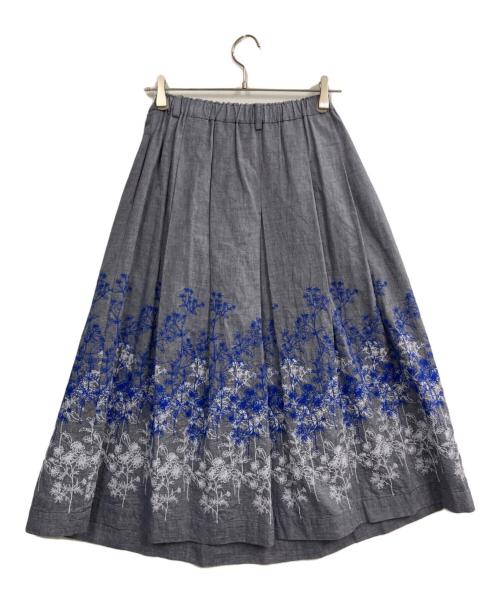 castle combe garden（カッススルクームガーデン）Castle Combe garden (カッススルクームガーデン) 刺繍スカート ブルー サイズ:Mの古着・服飾アイテム