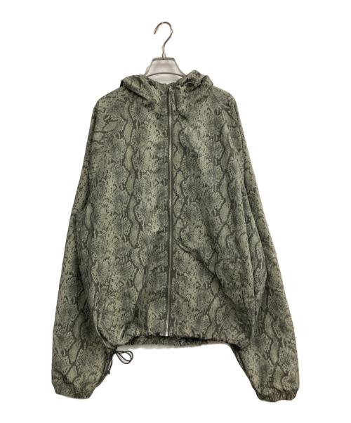 stussy（ステューシー）stussy (ステューシー) BEACH SHELL SNAKE PRINT NYLON JACKET オリーブ サイズ:Lの古着・服飾アイテム