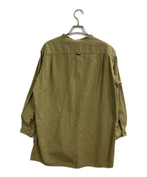 MHL（エムエイチエル）MHL (エムエイチエル) バンドカラー ミリタリーシャツ グリーン サイズ:1の古着・服飾アイテム