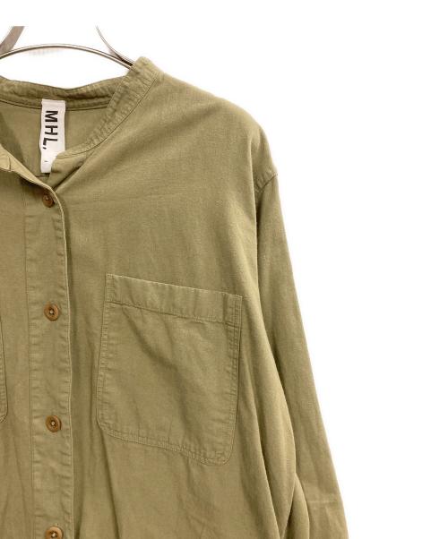 MHL（エムエイチエル）MHL (エムエイチエル) バンドカラー ミリタリーシャツ グリーン サイズ:1の古着・服飾アイテム