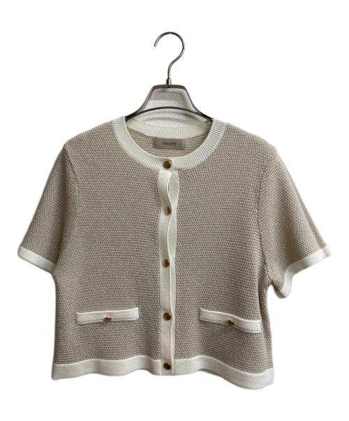 JUSGLITTY（ジャスグリッティー）JUSGLITTY (ジャスグリッティー) シャイニー配色ジャケットカーデ ベージュ サイズ:2の古着・服飾アイテム