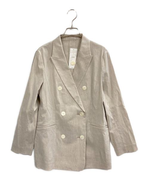 23区（ニジュウサンク）23区 (ニジュウサンク) リネンレーヨンストレッチ ダブル ジャケット ベージュ サイズ:38 未使用品の古着・服飾アイテム