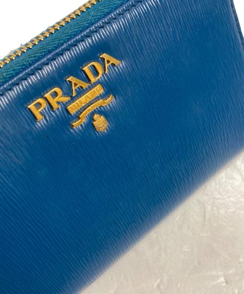 PRADA（プラダ）PRADA (プラダ) ラウンドジップウォレット COBALTOの古着・服飾アイテム