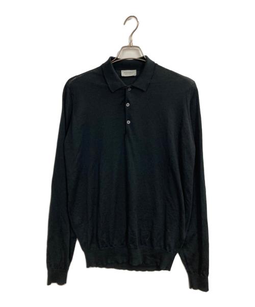 JOHN SMEDLEY（ジョンスメドレー）JOHN SMEDLEY (ジョンスメドレー) ニットポロシャツ ブラック サイズ:Lの古着・服飾アイテム