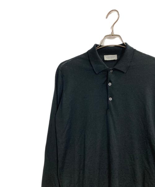 JOHN SMEDLEY（ジョンスメドレー）JOHN SMEDLEY (ジョンスメドレー) ニットポロシャツ ブラック サイズ:Lの古着・服飾アイテム